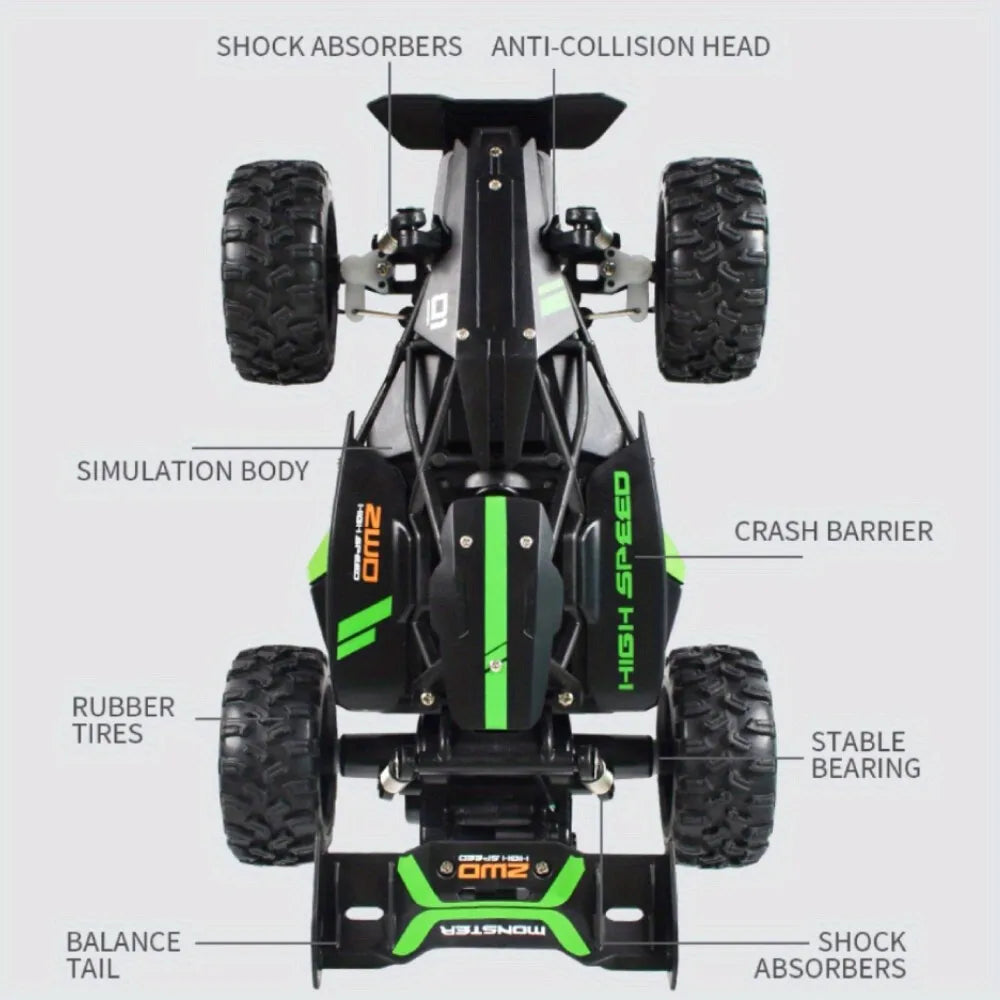 High-Speed 15KM/H Remote Control Racing Car - 2.4G 1:18 Scale with Anti-Collision Drift Modes USB Rechargeable for Boy Girl